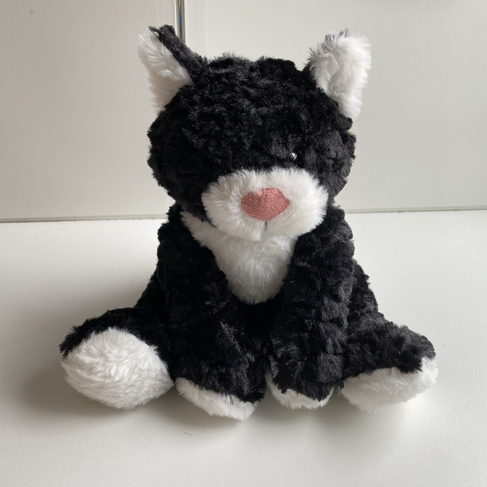 Aroma Home Tuxedo Cat Black Kitten With Microwave Pack Warm Hugs Super Soft!